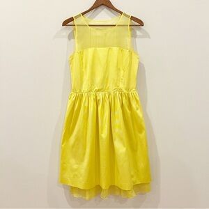 Max Mara Dress Womens 8 Yellow Silk Blend Tulle Hem Lining Formal Prom Party